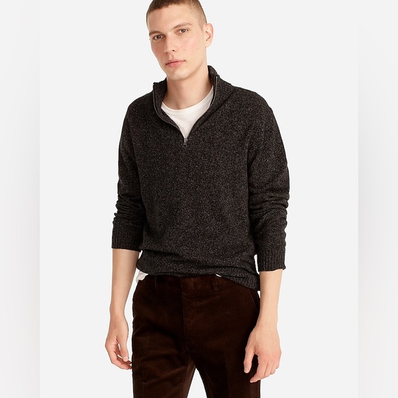 J. Crew Other - J. Crew Marled Rugged Merino Wool Blend Half Zip Sweater